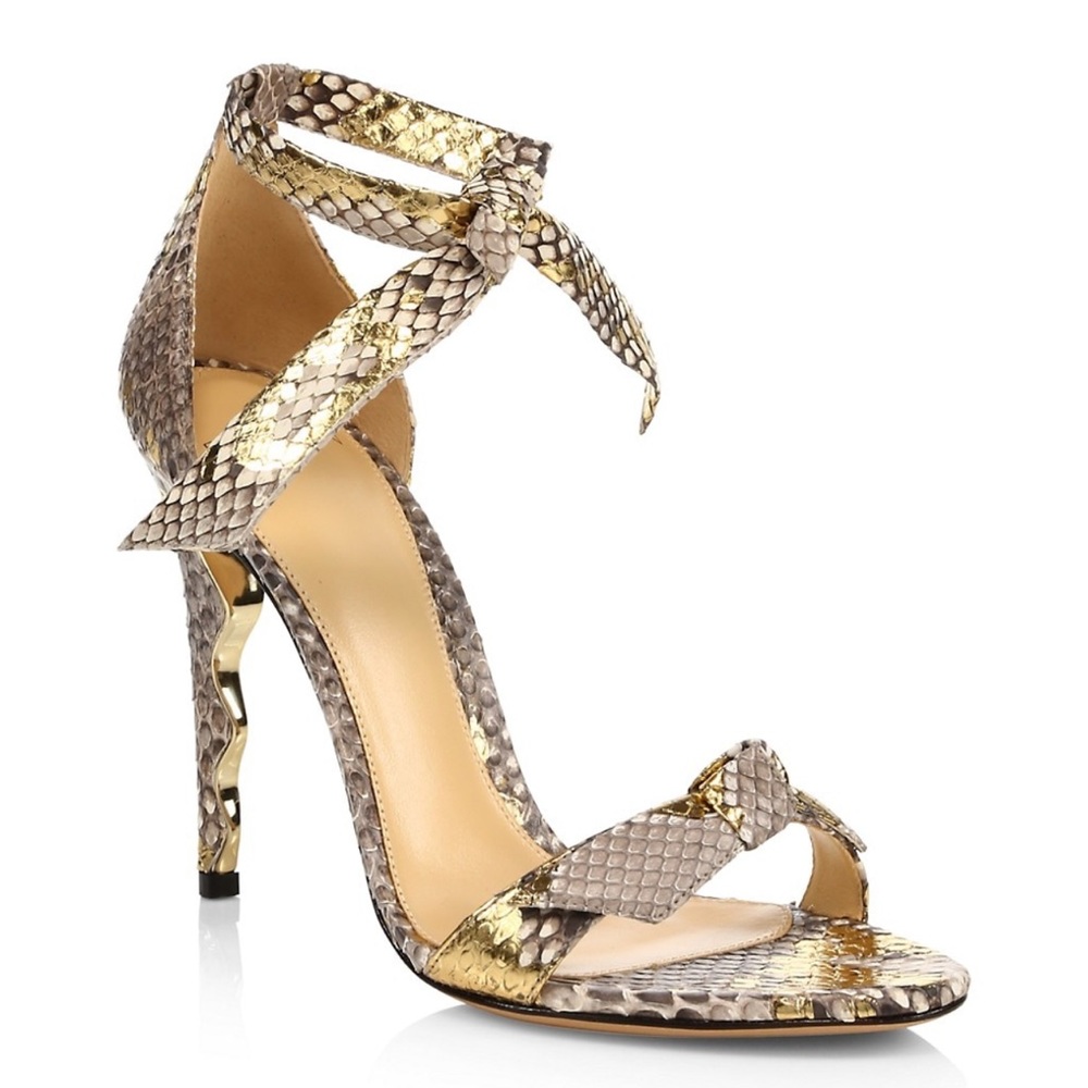 Alexandre Birman Clarita Python Wave-Heel Sandals - image 7